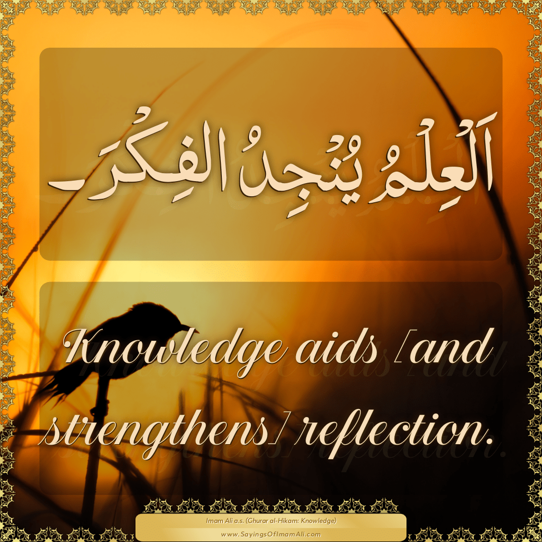 Knowledge aids [and strengthens] reflection.